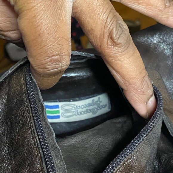 Arnold Churgin Women's Dark Brown Knee-High Slouchy Heel Boots - Picture 7 of 9